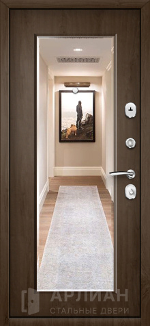 Фото №2 «Стальная дверь уличная для частного дома внутренняя панель с зеркалом №12»